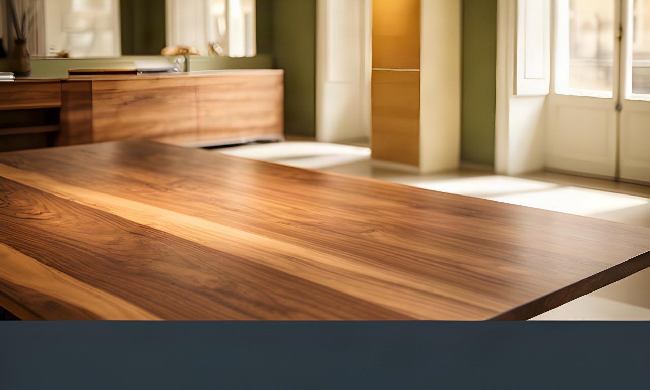 Dettaglio di un tavolo in legno nello showroom italiano di Papi & Pasquali Ebanisteria
